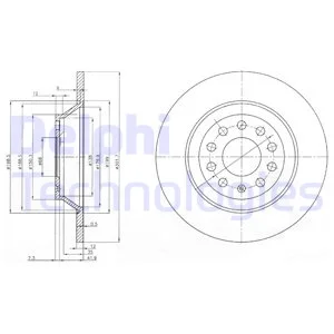 

Задний диск DELPHI BG3956C 01-11 AI.A6 с покрытием