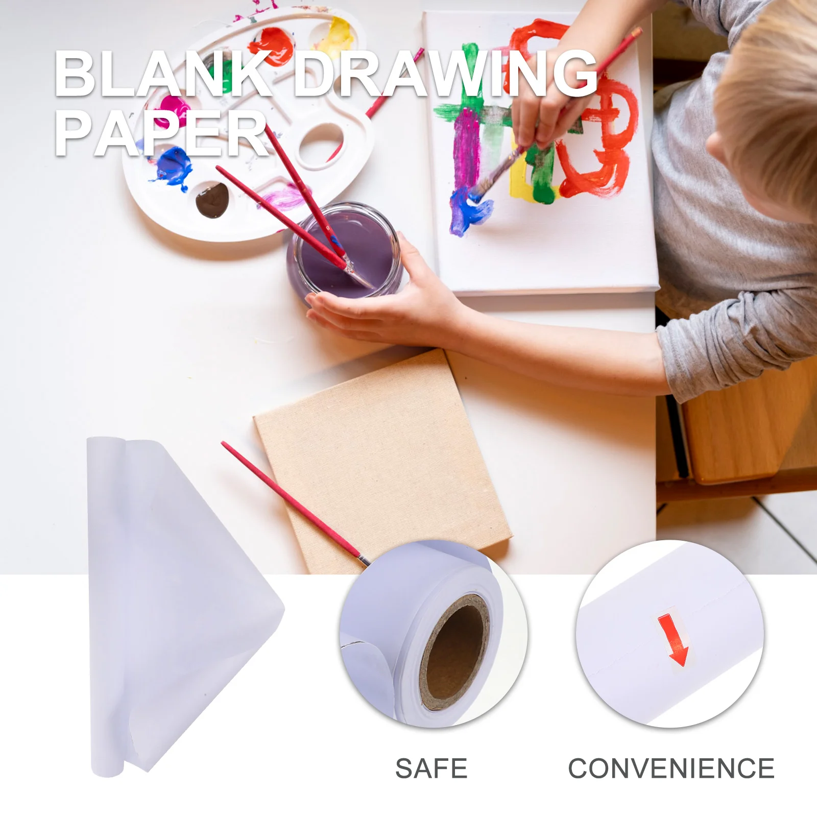 

2 Rolls Painting Paper Sheet Sheets Kids Easel Blank Sketch Table Top Easels Tabletop White Rice