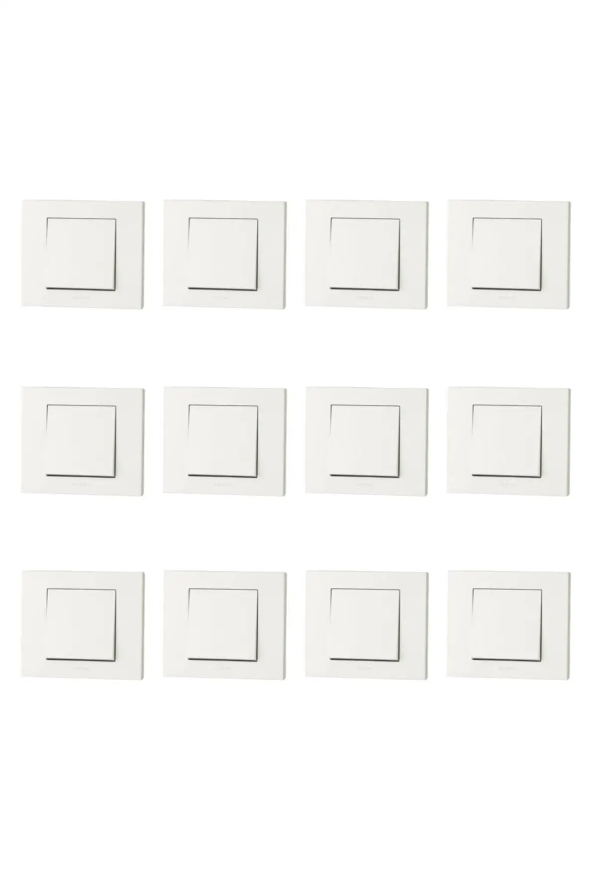 

Seldur Grano White color Switch Frame 12 PCs socket push button light switch lamp power switch wall switch