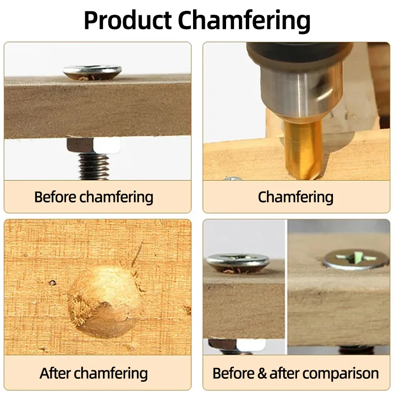 Набор сверл с зенковкой для деревообработки шестигранным адаптером головки