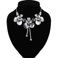 necklace for women alloy statement pendants vintage flower jewelry