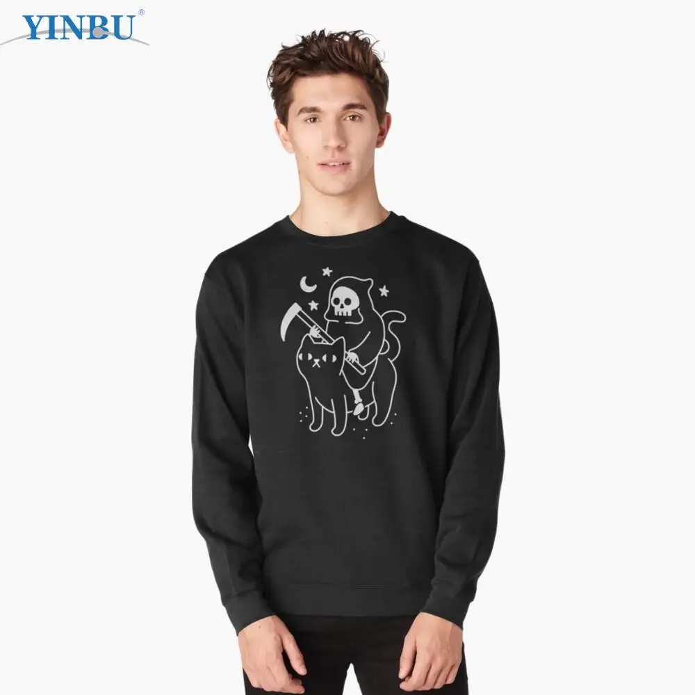 

Death Rides A Black Cat Lightweight Sweatshirt fashion streetwear Men's clothes