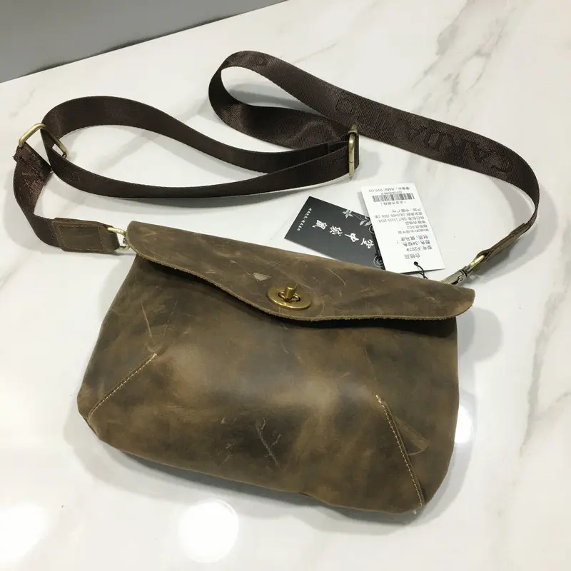 Мужская кожаная крест-наплечная сумка