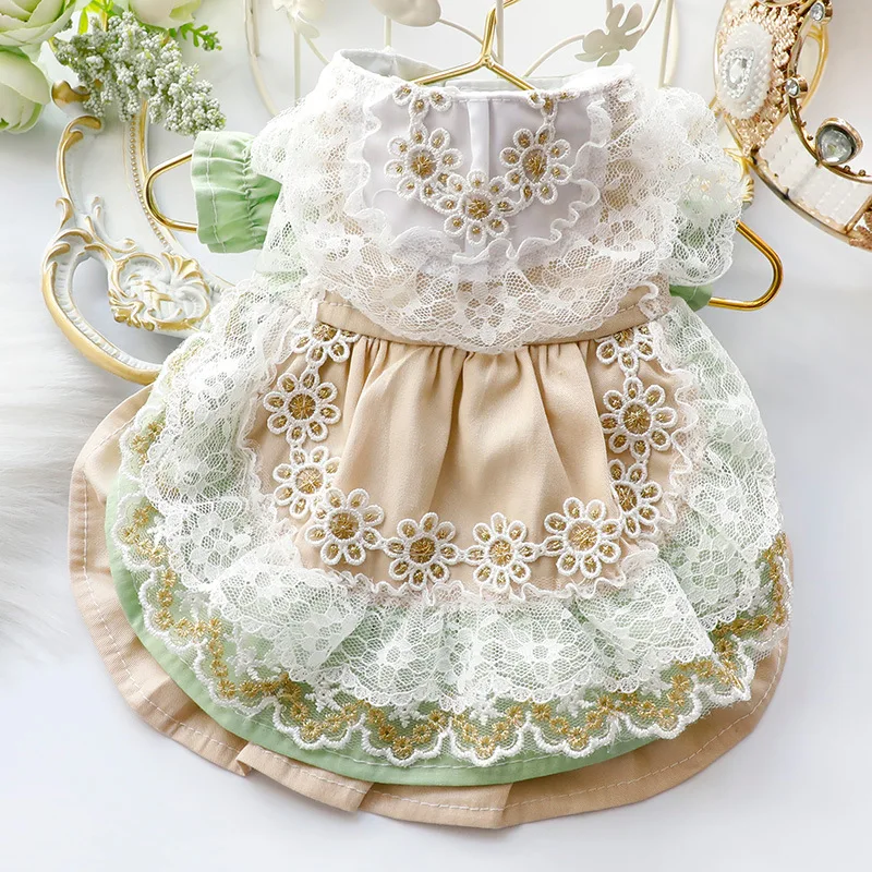 

Pet Dog Clothes Lolita Dress for Dogs Clothing Cat Small Lacework Princess Skirt Noble Fashion Girl Chihuahua Pet Products 2022