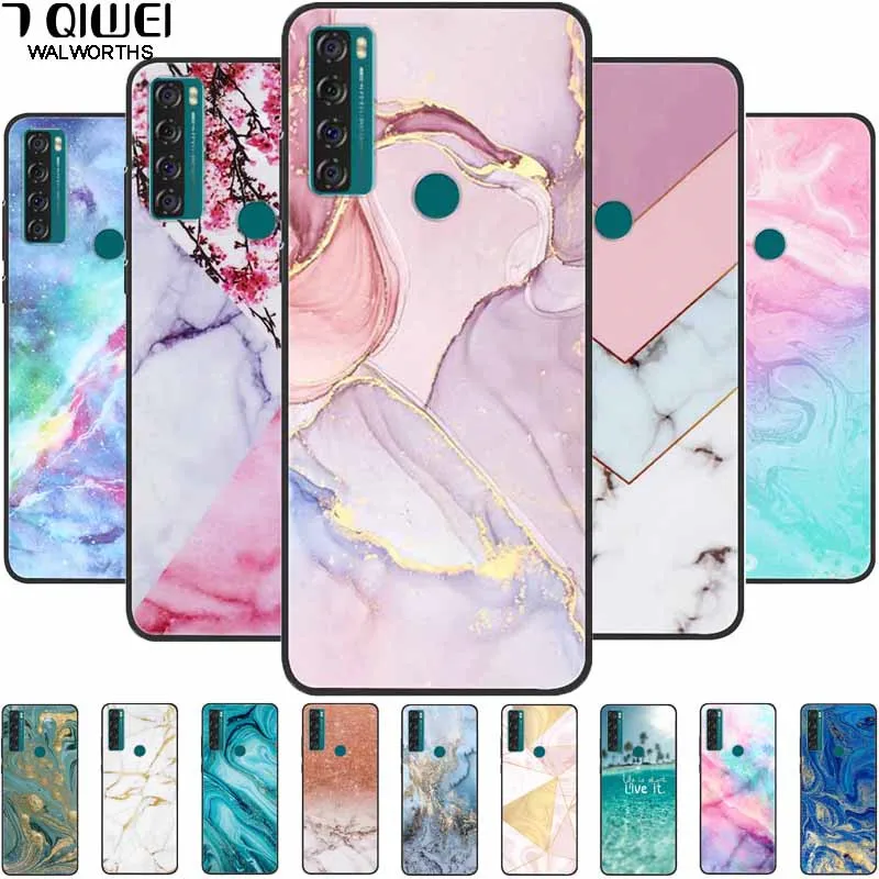 

Чехол для TCL 20 SE чехол мраморный Мягкий ТПУ Силиконовые чехлы для телефона для TCL 20SE чехол T671H T671F Para Для TCL20SE TCL20 SE Fundas