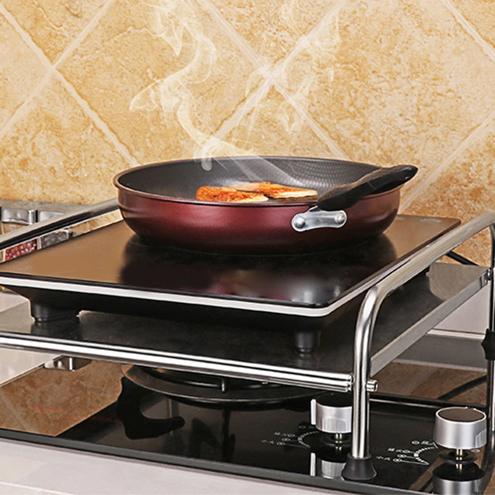 

1pc Stainless Steel Gas Burner Stove Stand Rack Bracket Cooking Rack Home Kitchen Pot Chopping Board Kitchenware Bottle Holder