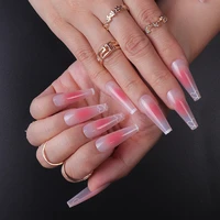 24p gradient reusable false nails long ballet manicure wearing nail art full cover coffin artificial press on acrylic fake nails
