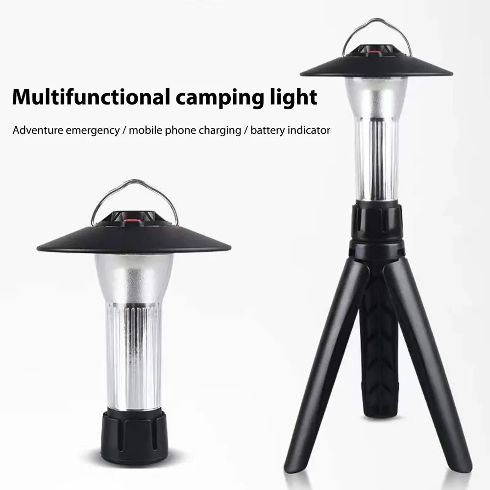 

USB Rechargeable Flashlight Portable Camping Hanging Lights Mini LED Lighthouse Transfer Hiking Tent Lamp Emergency Flashlights