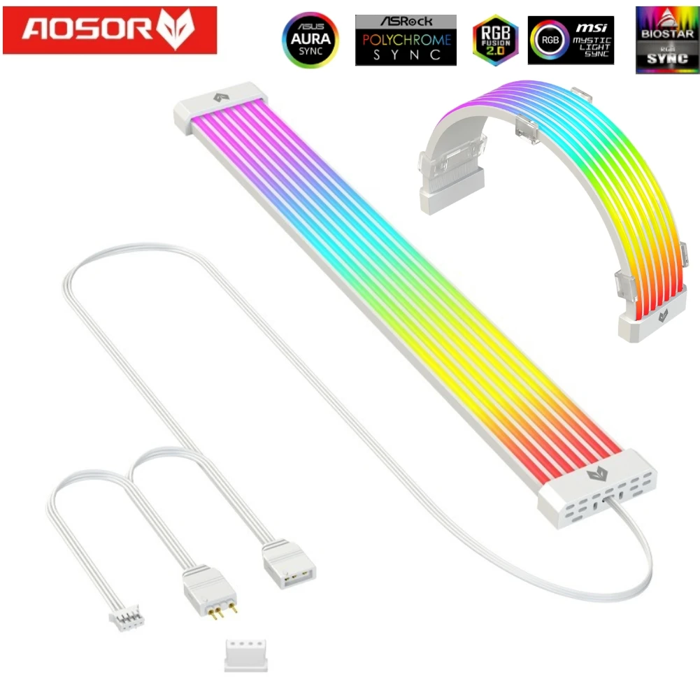 

Гибкий штатив COOLMOON AOSOR, 5 В, с синхронизацией подсветки, для 8P видеокарт