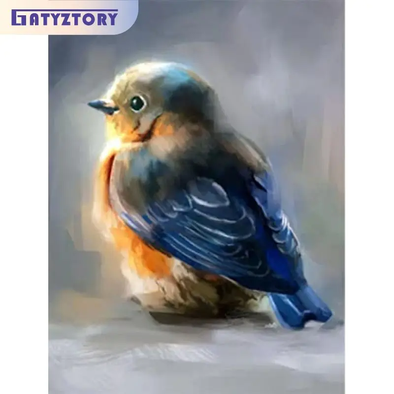 

GATYZTORY Full Round Square Diamond Painting Frame DIY Crafts Sparrow Bird Mosaic Diamond Home Decors Gift Cross Stitch Kit