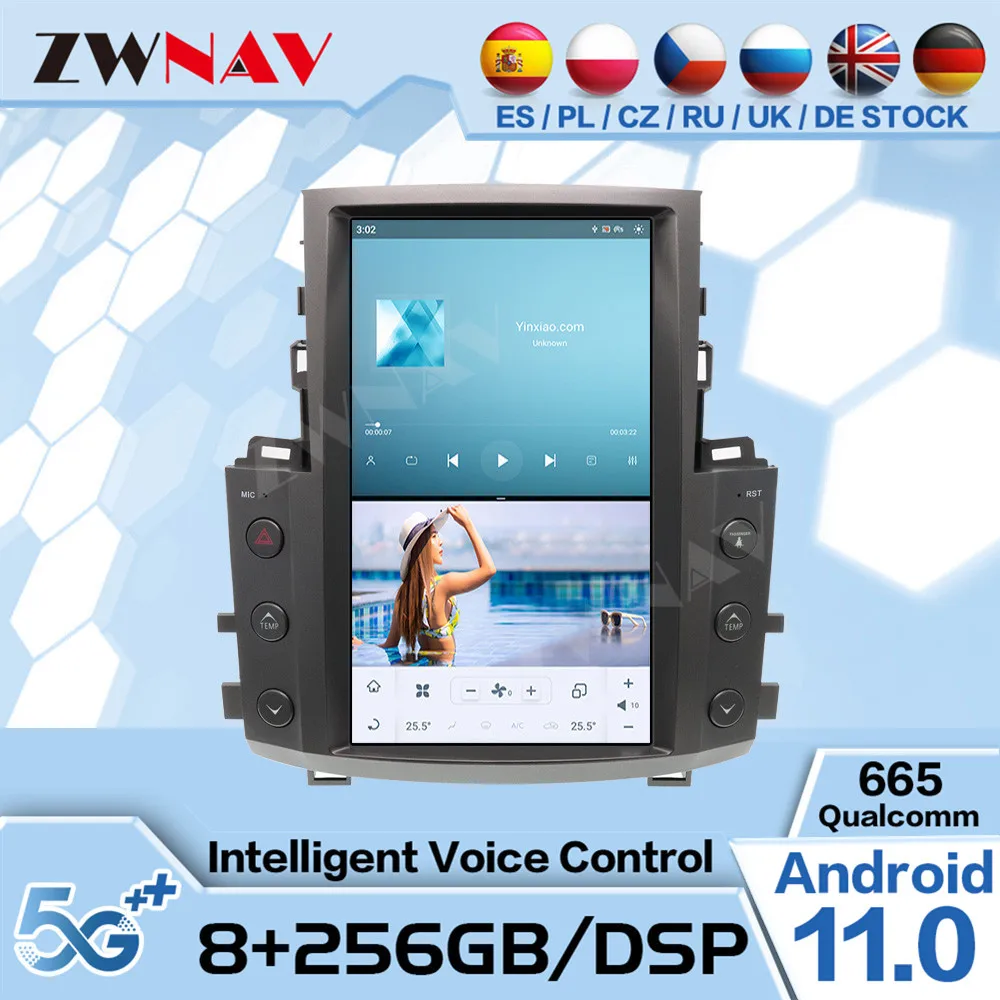 

Tesla Style Android 9.0 6Core Car GPS Navigation For Lexus LX570 2007-2015 Stereo Headunit Multimedia Player Auto Radio Carplay