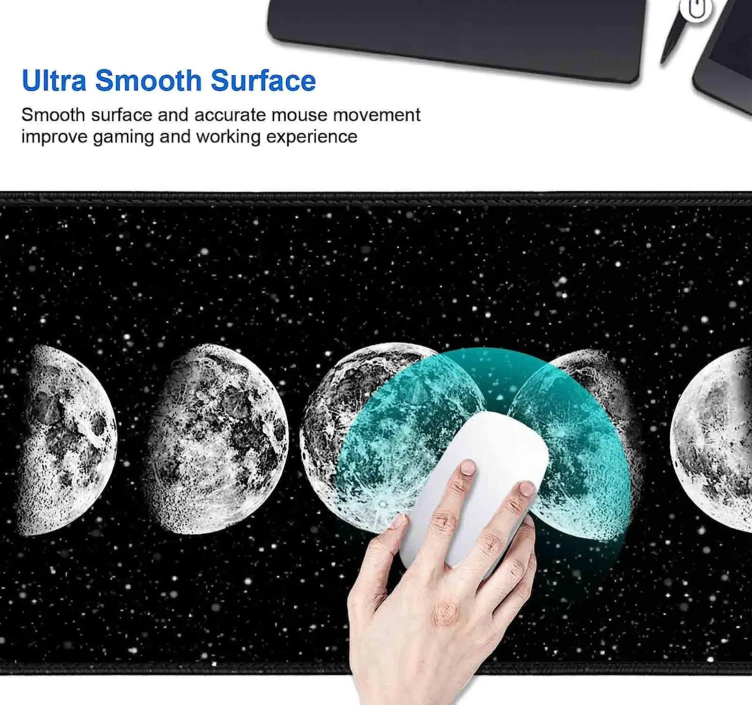 Большой коврик для мыши Moon 35 4x15 7 Настольный мужчин полноразмерный XL расширенный