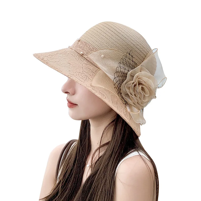 Корейский стиль летняя Новинка кружевная маленькая Панама из органзы с жемчугом