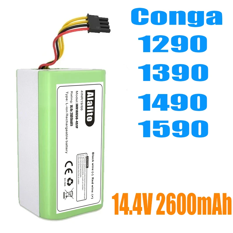 

14.4V 2600mAh Lithium-ion Battery For Cecotec Conga 1290 1390 1490 1590 Robot Vacuum Cleaner Battery Gutrend Echo 520