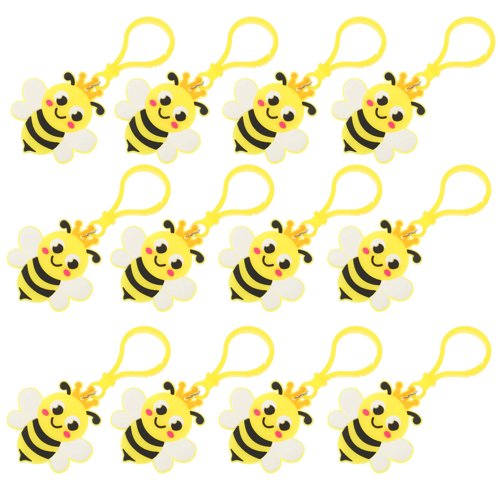 

24pcs Key Chains Cute Bee Charm Keyring Backpack Key Chain Purse Hanging Decorations Bee Party Favor