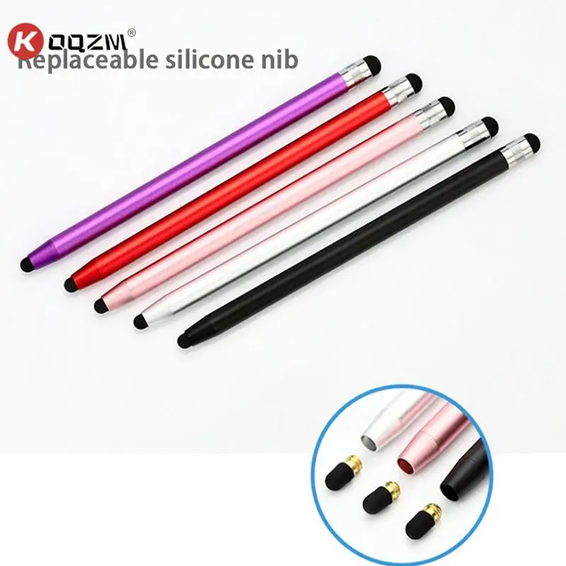 

14cm Universal Pencil Double Dual Silicon Head Touch Capacitive Screen Stylus Caneta Capacitiva Pen For Pad Tablet Smartphone