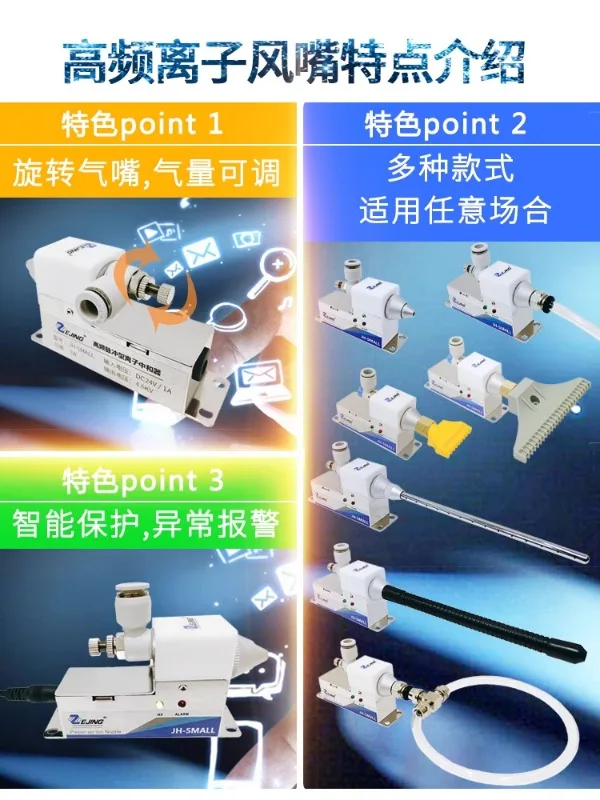 Высокочастотная ионная воздушная насадка противостатическая змеевидная