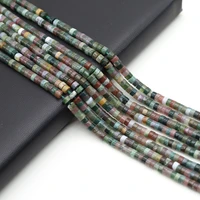 2x4mm indian agate natural stone faceted cylindrical beaded jewelry makingdiy necklace bracelet accessories gift party decor38cm