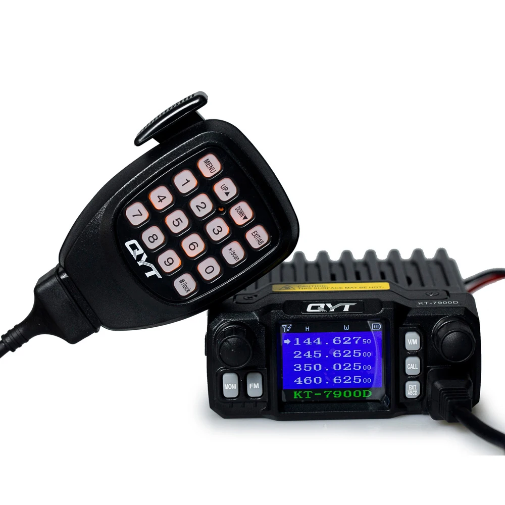 QYT-walkie-talkie de banda cuádruple, dispositivo de 25W, última versión, Mini Radio móvil 136-174/220-260/350-390/400 MHz kt 7900D, 10 KM, KT-7900D