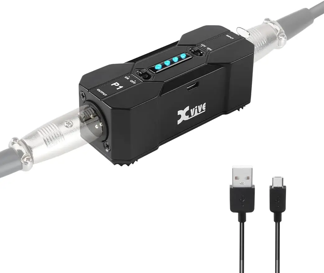 

Фантомный источник питания Xvive P1 для микрофона, перезаряжаемая портативная лампа, без шума, без шума и заземляющих петель