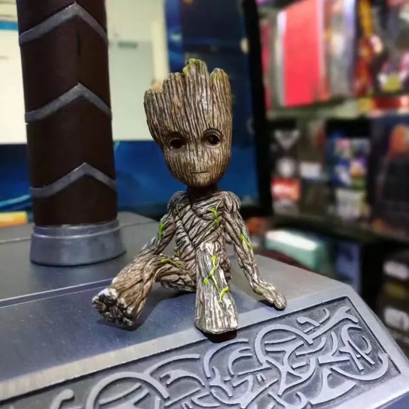 

6Cm Guardians of The Galaxy Marvel's The Avengers Action Puppet Tree Man Groot Sitting Animation Mini Children's Toy Ornaments