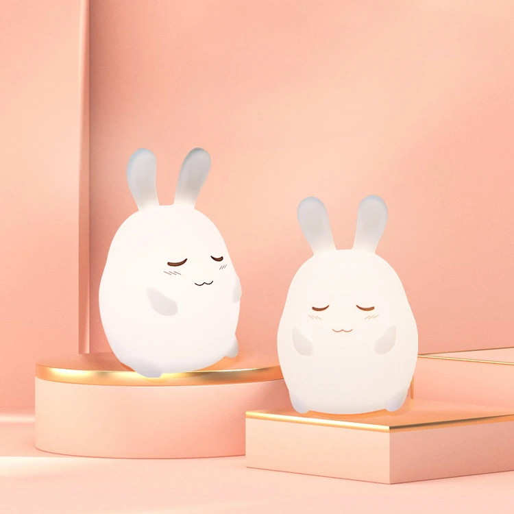 

Cartoon Silicone Rabbit Night Light Mini Cute LED Bedside Table Light Creative Gift Soft Rubber Bedroom Cute Decoration