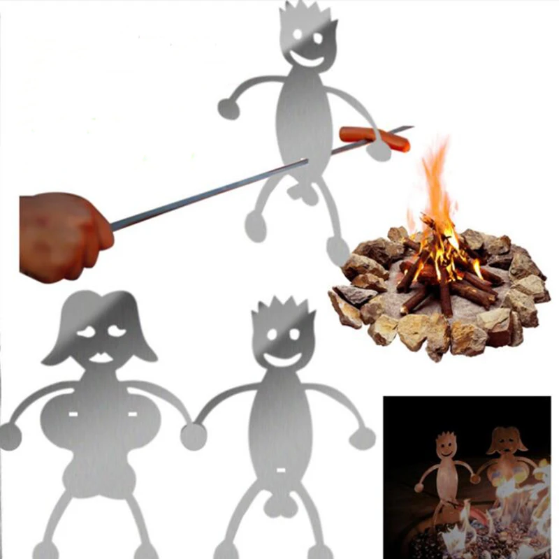 

Креативная вилка для барбекю для хот-догов для женщин и мужчин, палочка из нержавеющей стали для запекания огня в лагере, металлическая палочка для шпажки, инструмент для барбекю