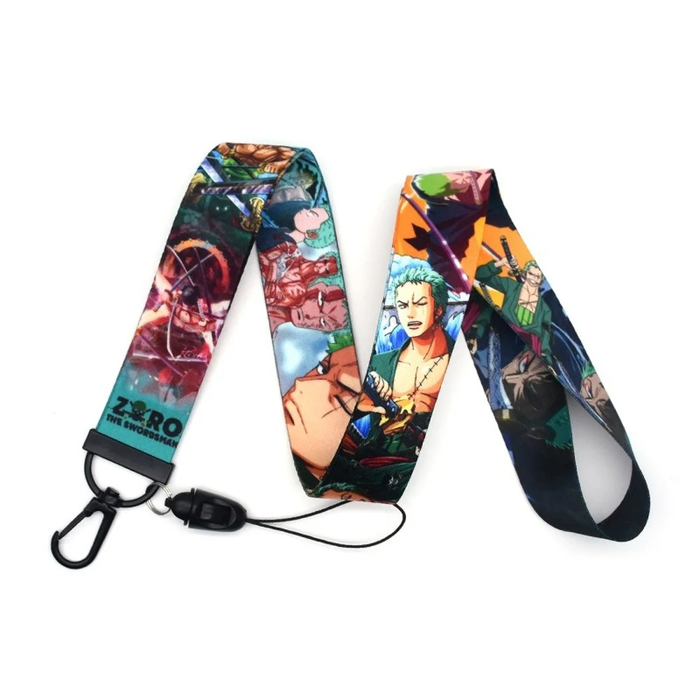 roronoa zoro keychain one piece anime trinkets accessories phone charm work id card bag backpacks lanyard women jewelry men gift free global shipping