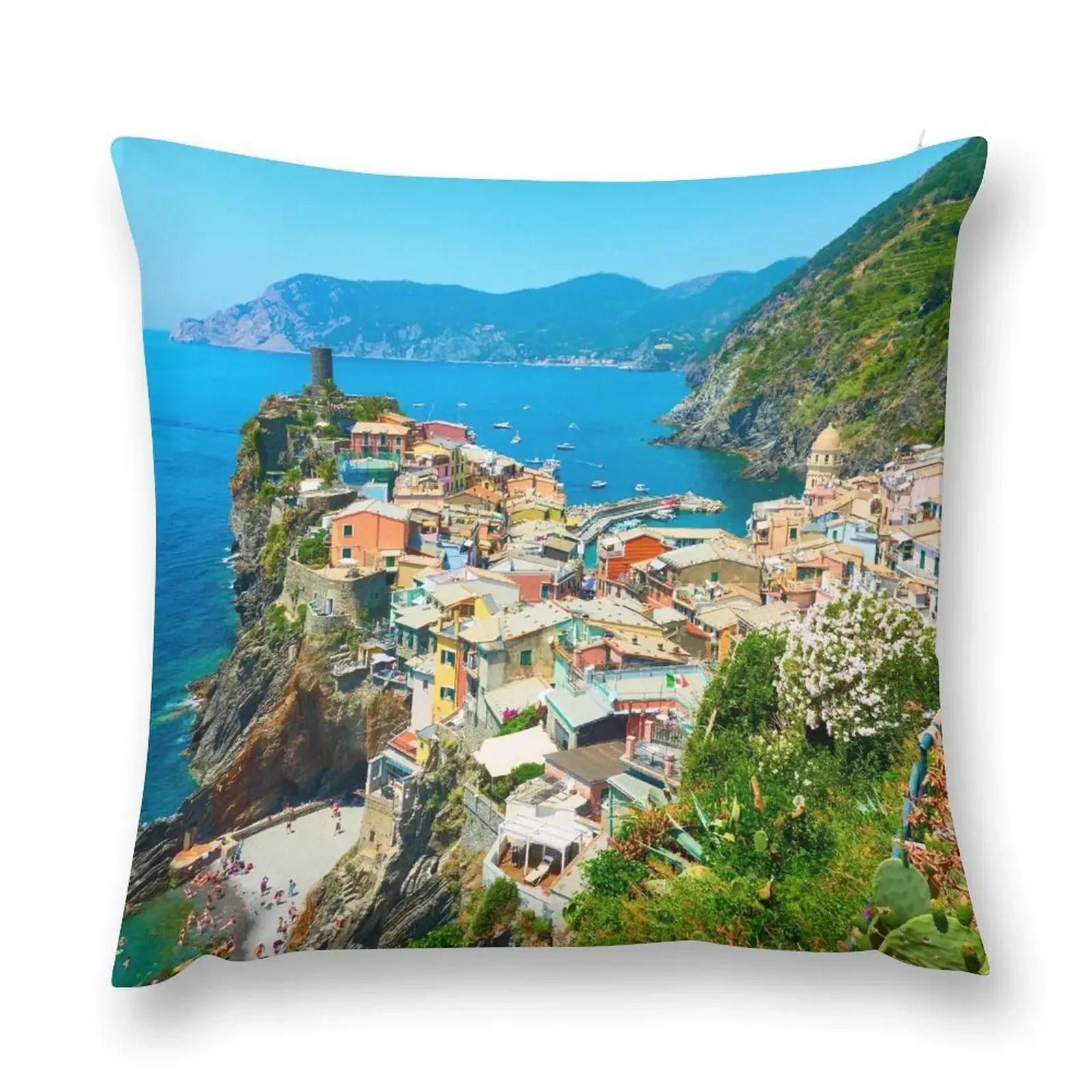 Vernazza - итальянский пейзаж декоративная подушка наволочки для подушек мраморная