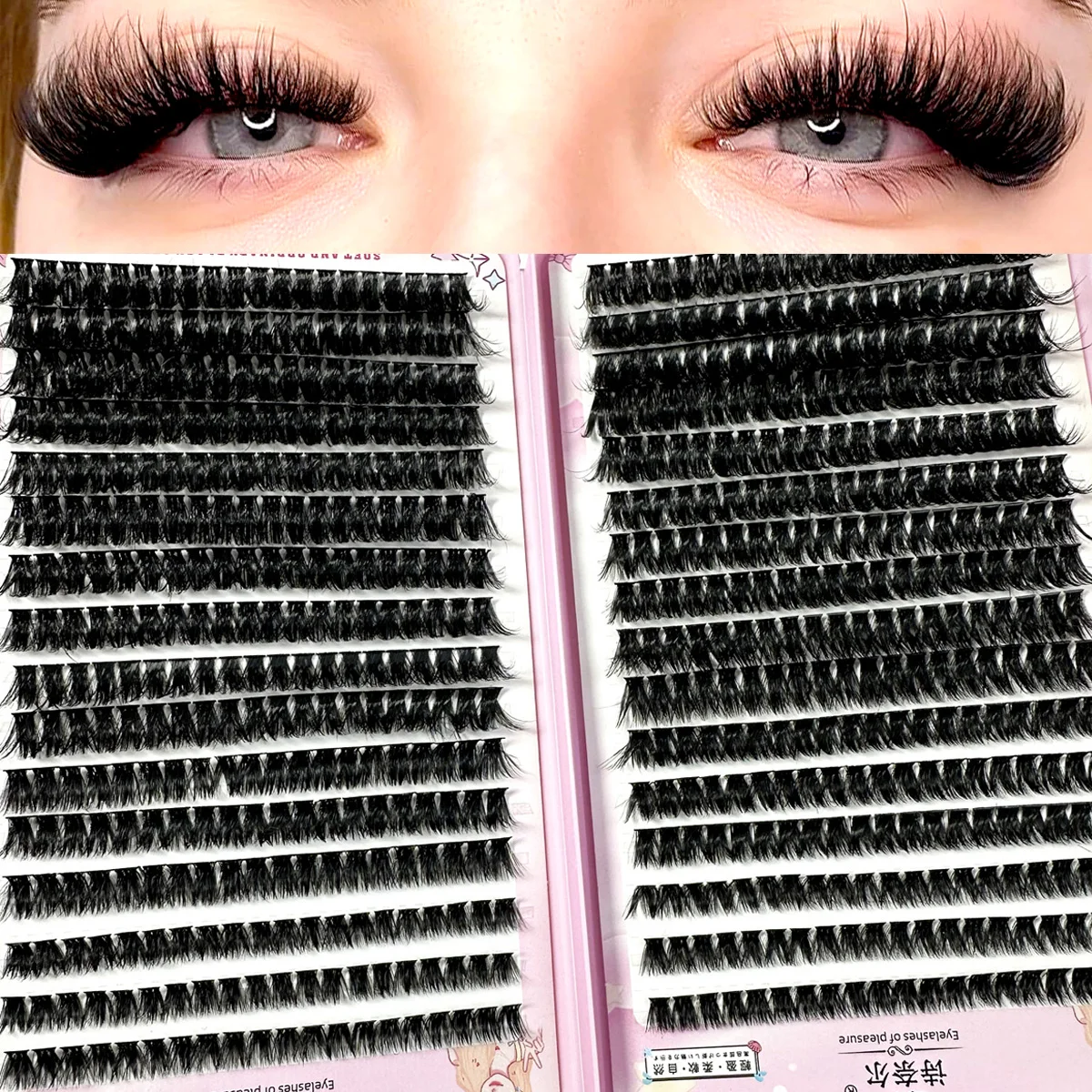 640Ps DIY 5D пушистые кластеры ресниц 100D толстые CC Curl тонкие отдельные ресницы 8-18 мм