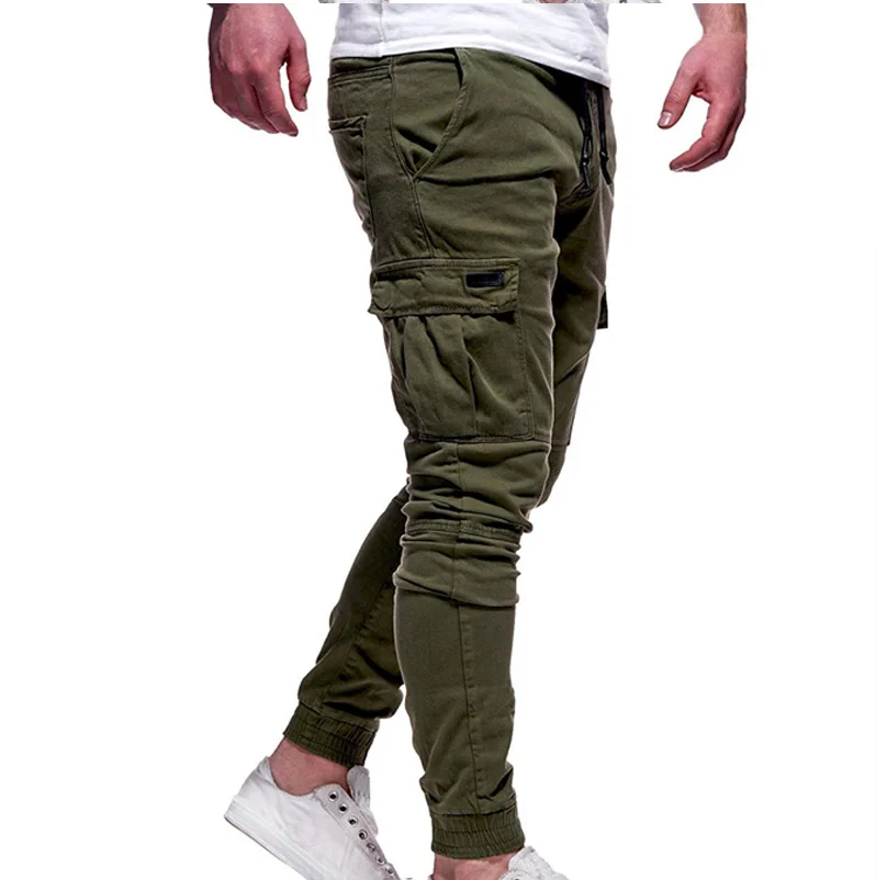 Мужские брюки, джоггеры с несколькими карманами, мужские спортивные брюки, новинка 2022, повседневные однотонные брюки-карго, мужские брюки о...