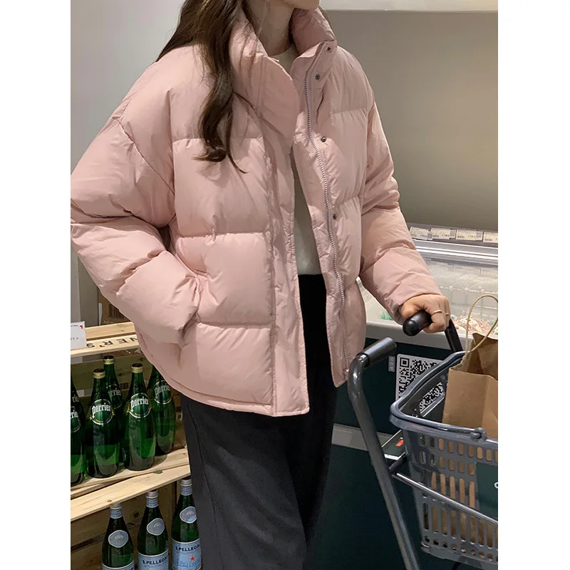 White Duck Down Thickened Down Jacket Female 2022 Winter New Standing Collar Jacket