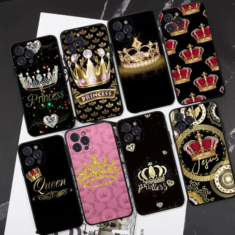 

Diamond Crown Printing Phone Case For iPhone 14 11 12 13 Mini Pro XS Max Cover 6 7 8 Plus X XR SE 2020 Funda Shell