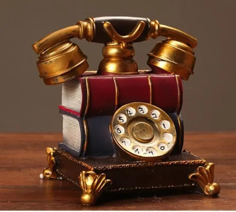 

Европейская модель телефона из смолы, украшение, винтажные сувениры, поделки для рабочего стола, аксессуары для домашнего декора, украшение...