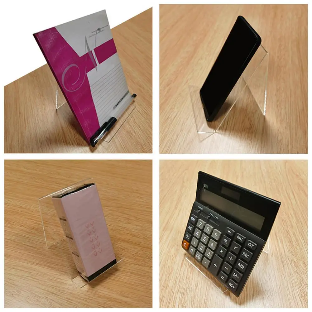 5PCS Acrylic Jewelry Rack Transparent Display Rack Desktop Bookshelf Inclined Shelf Product Support Textbook Display Rack