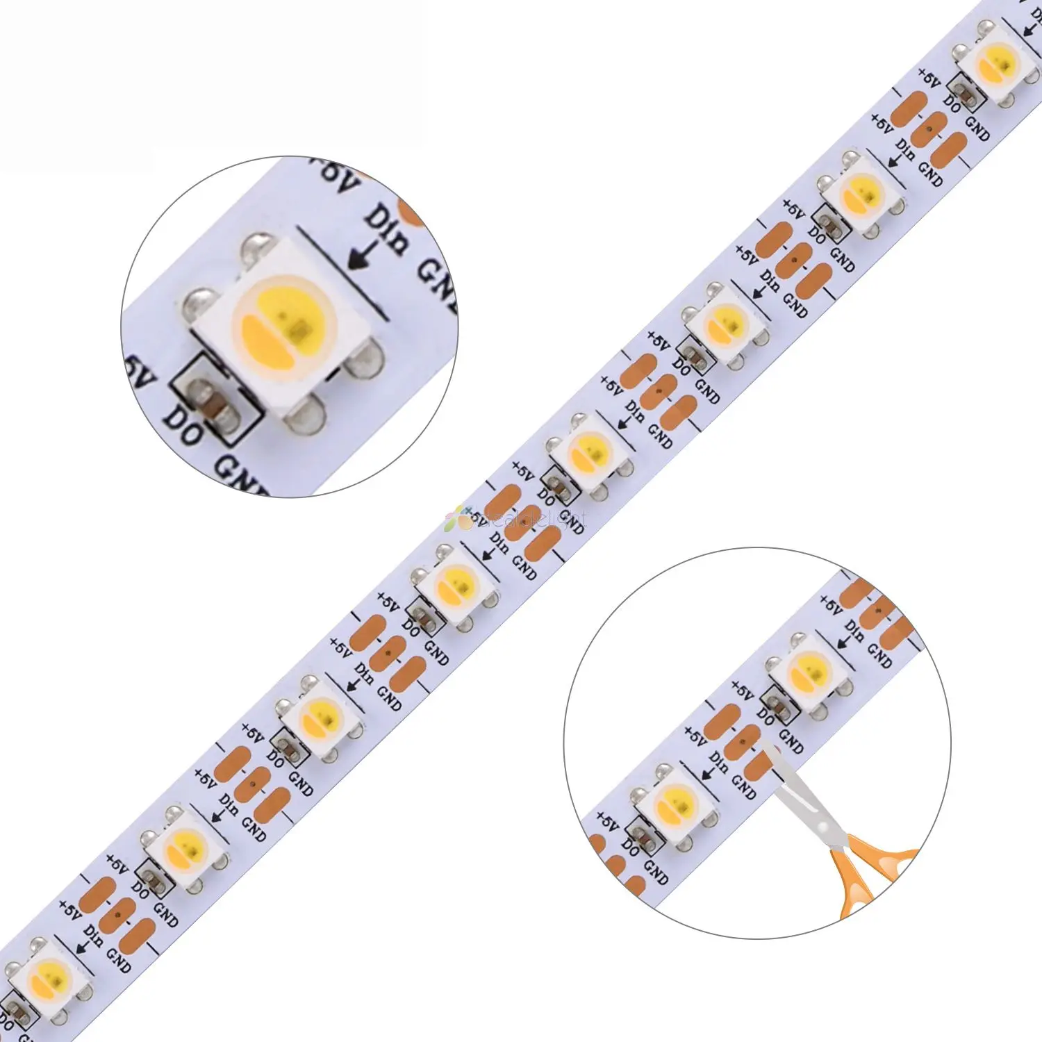 Светодиодная лента SK6812 WWA 16.4f 5050 белый/теплый белый/янтарный в 1 Чип 30/60/144 Led/m