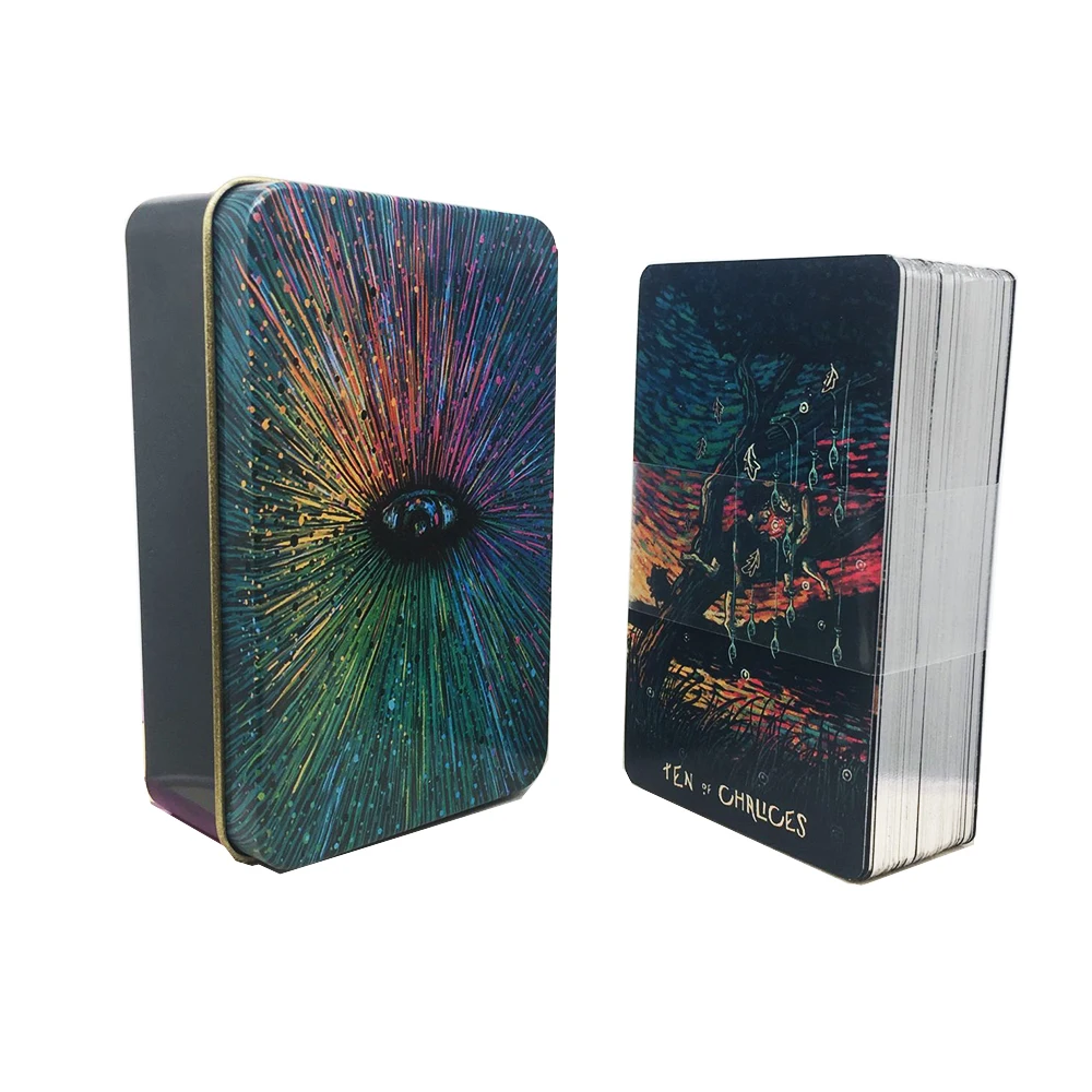 Divination Game Card 10 * 6cm Tarot Fate Iron Box 2022 New Technology Collection Desktop with Instruction Manual |