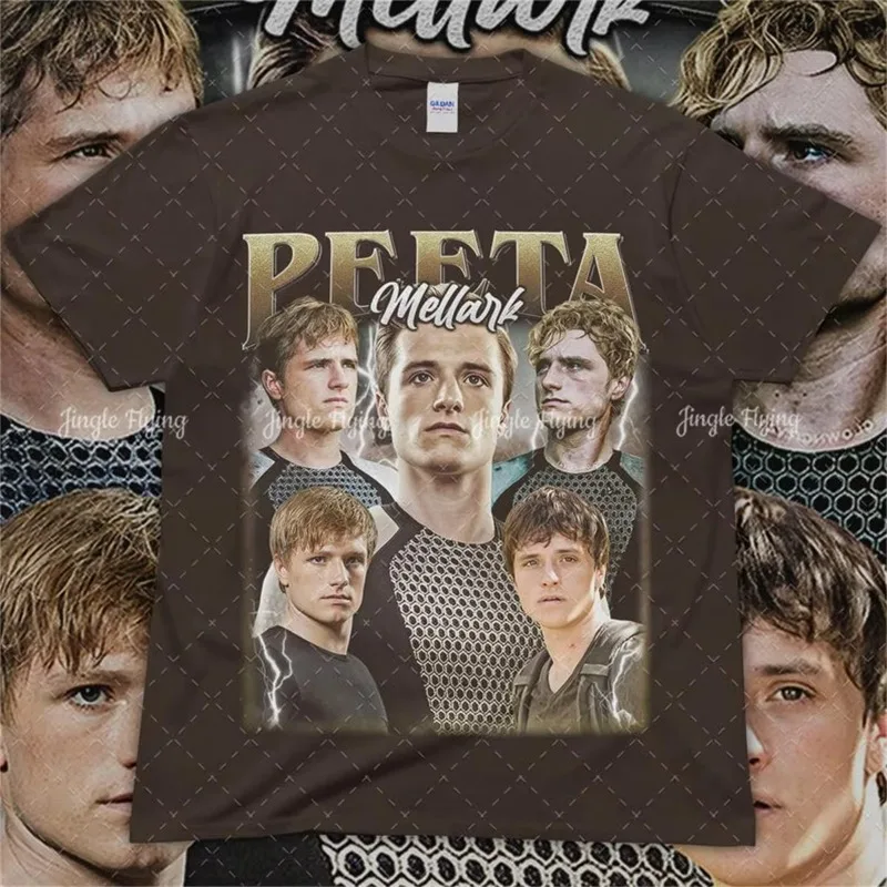 Фото Винтажная футболка Peeta Mellark, подарок для женщин и мужчин, футболка унисекс №2