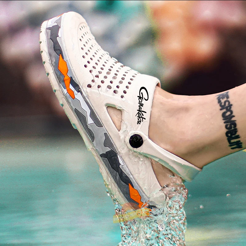 

Gamakatsu for Fishing Shoes Men's Outdoor Breathable Slipper Camo Soft Sandals Spring Summer Beach Sandals Non-Slip Wading Shoes