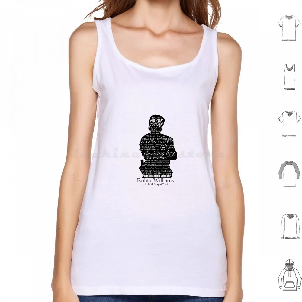 

Robin Williams Memorial Sticker Tank Tops Print Cotton Robin Williams Movies Cinema Acting Actor Rip In Memory Of