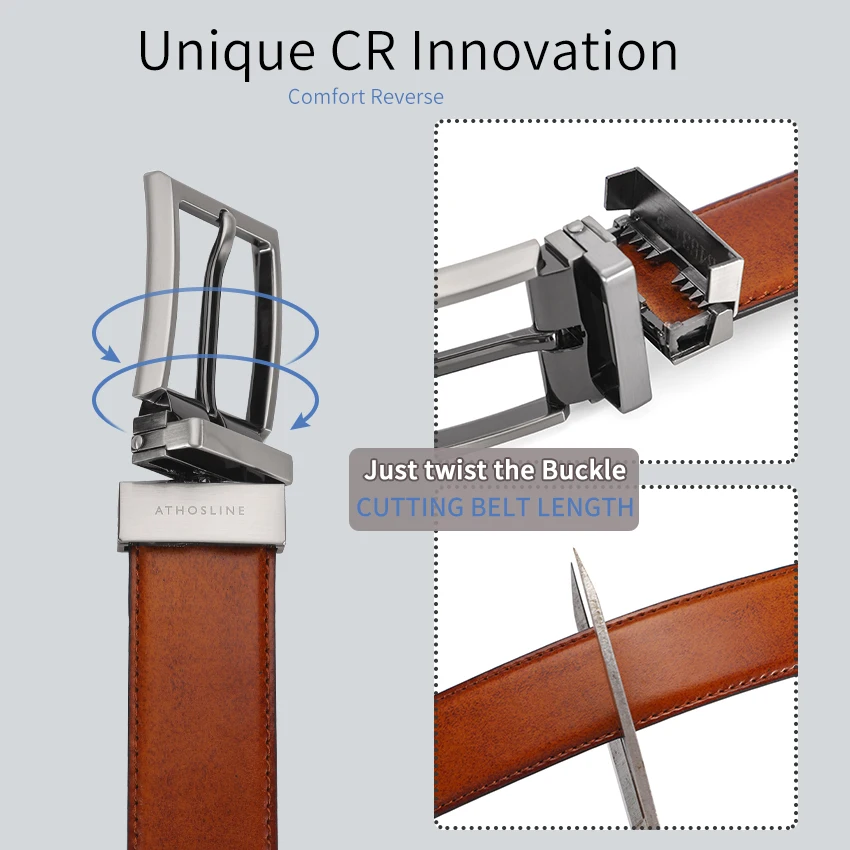 Мужской ремень Athosline из натуральной кожи 35 мм