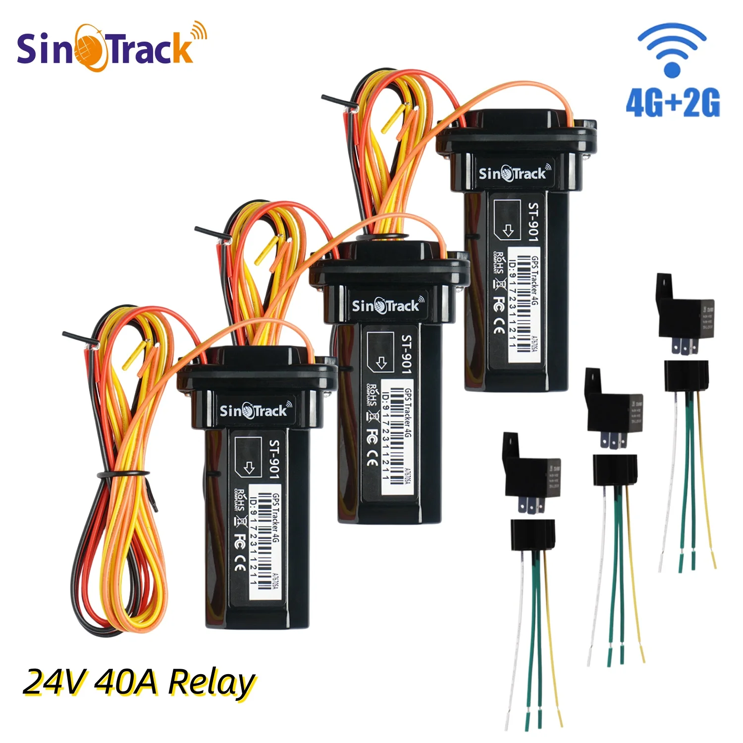 

4-контактное реле 24В для отключения двигателя, 3 шт. ST-901L, GPS-трекер для автомобилей, внедорожников, грузовиков, автобусов, мини-устройств 4G GPS для SinoTrack