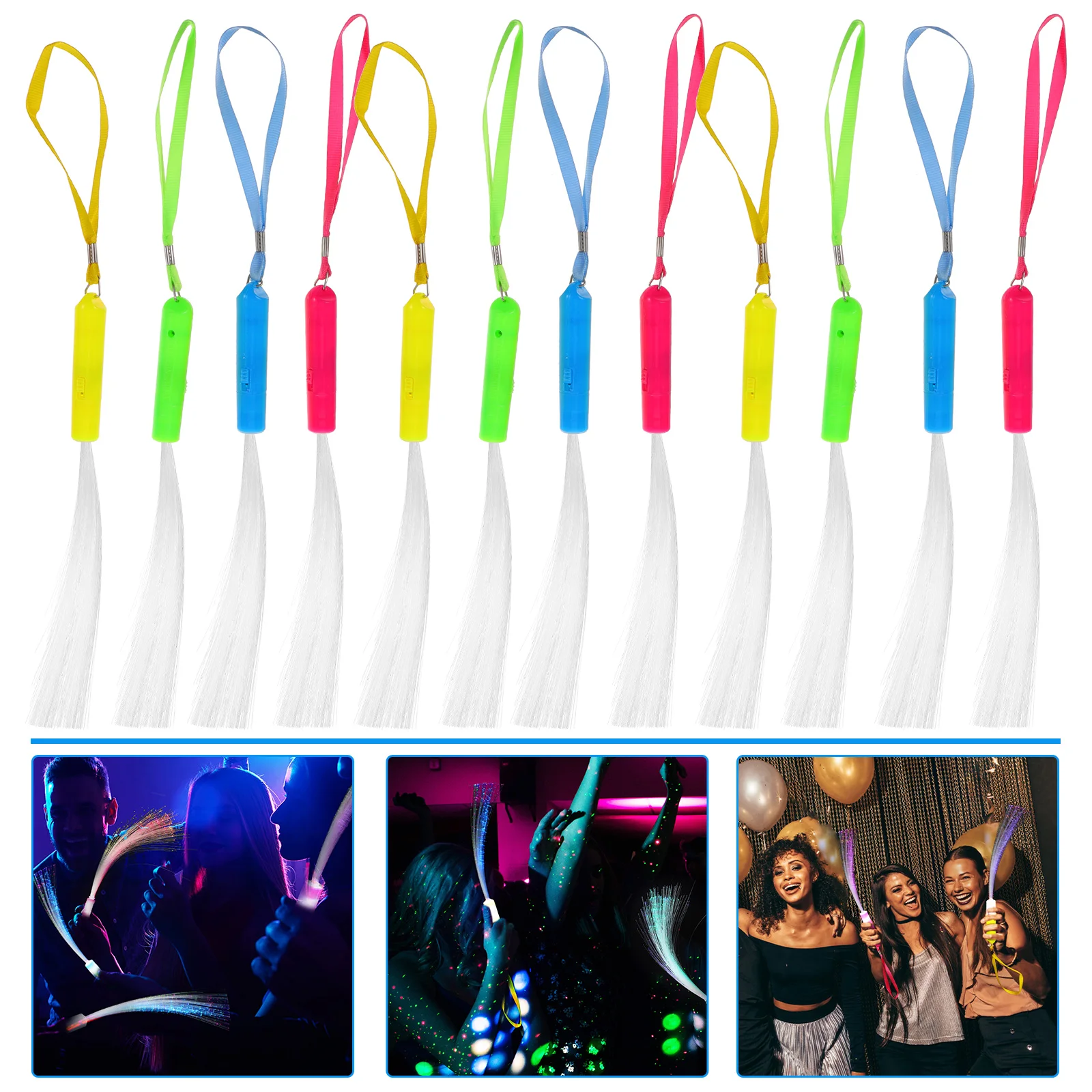 

12 PCS Acrylic Vases Fiber Optic Wands Kids Glow Sticks LED Glowing Sticks LED Glow Stick Flashing Concert Stick