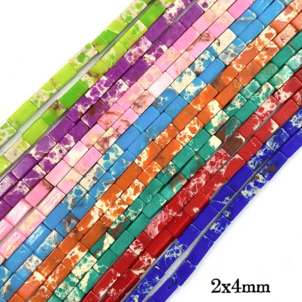 

Wholesale Natural Stone Topaz Rectangle Lapis Beads 4x2mm Emperor Stone Charm Jewelry DIY Necklaces Bracelets Earrings Accessory