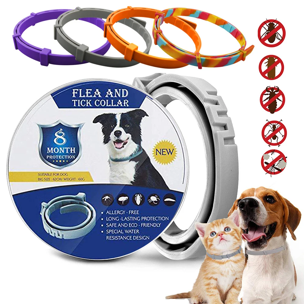 

Waterproof Anti-mosquitoes Adjustable 8 Month Protection Dogs Collar Insect Repellent Flea And Tick Collar Cats