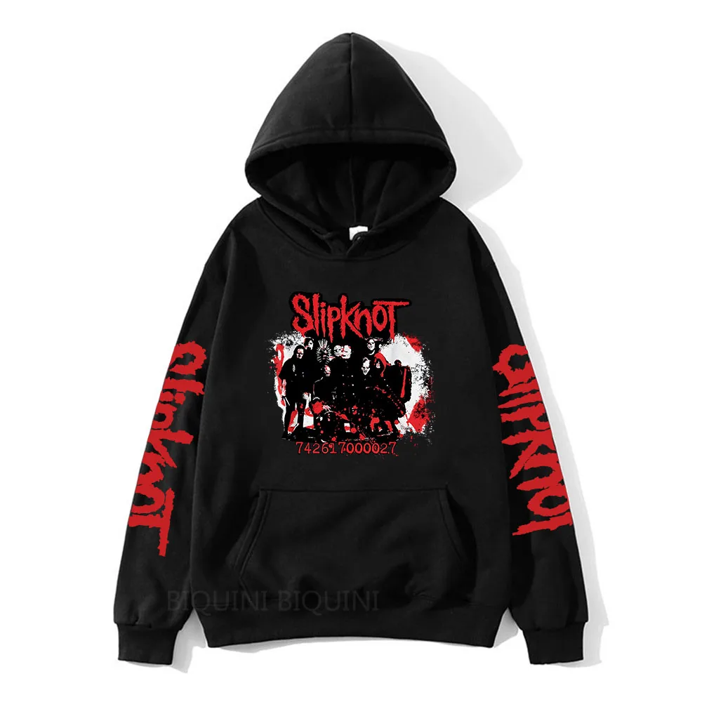 

Hoodies Gothic Horror Streetwear Street Style Korean Fashion Mens Sweatshirts Heavy Mental Graphic Pullovers Male Tops