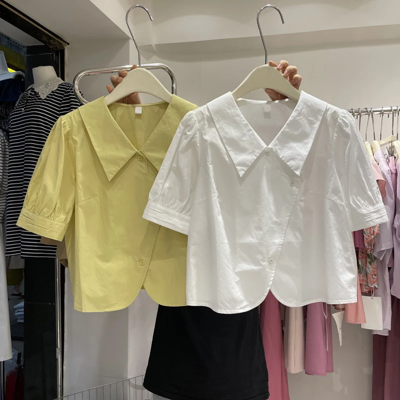 

2022 summer Mori series new Korean literary simplicity Korean East Gate loose design versatile shirt cardigan