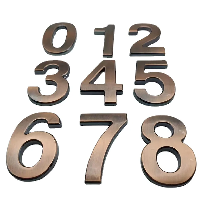 

Bronze Door Plate for Hotel Room House Number Plates Electroplated Acrylic Wire Drawing Spot Adhesive Backing 10cm Large