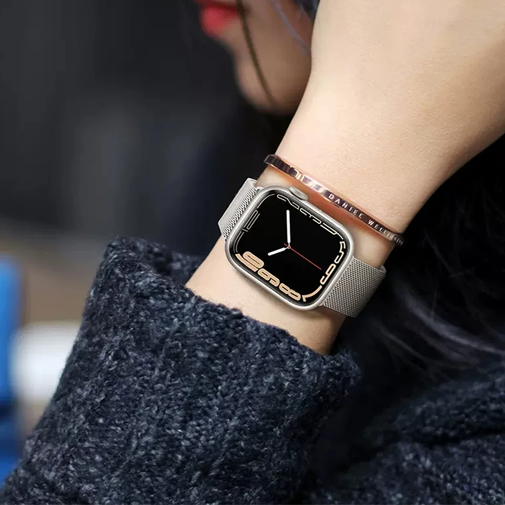 

Milanese Loop Strap For Apple Watch Ultra 49mm Band 44mm 40mm 45mm 41mm 42mm 38mmbracelet iWatch Series 3 5 6 SE 7 8 Ultra 49mm