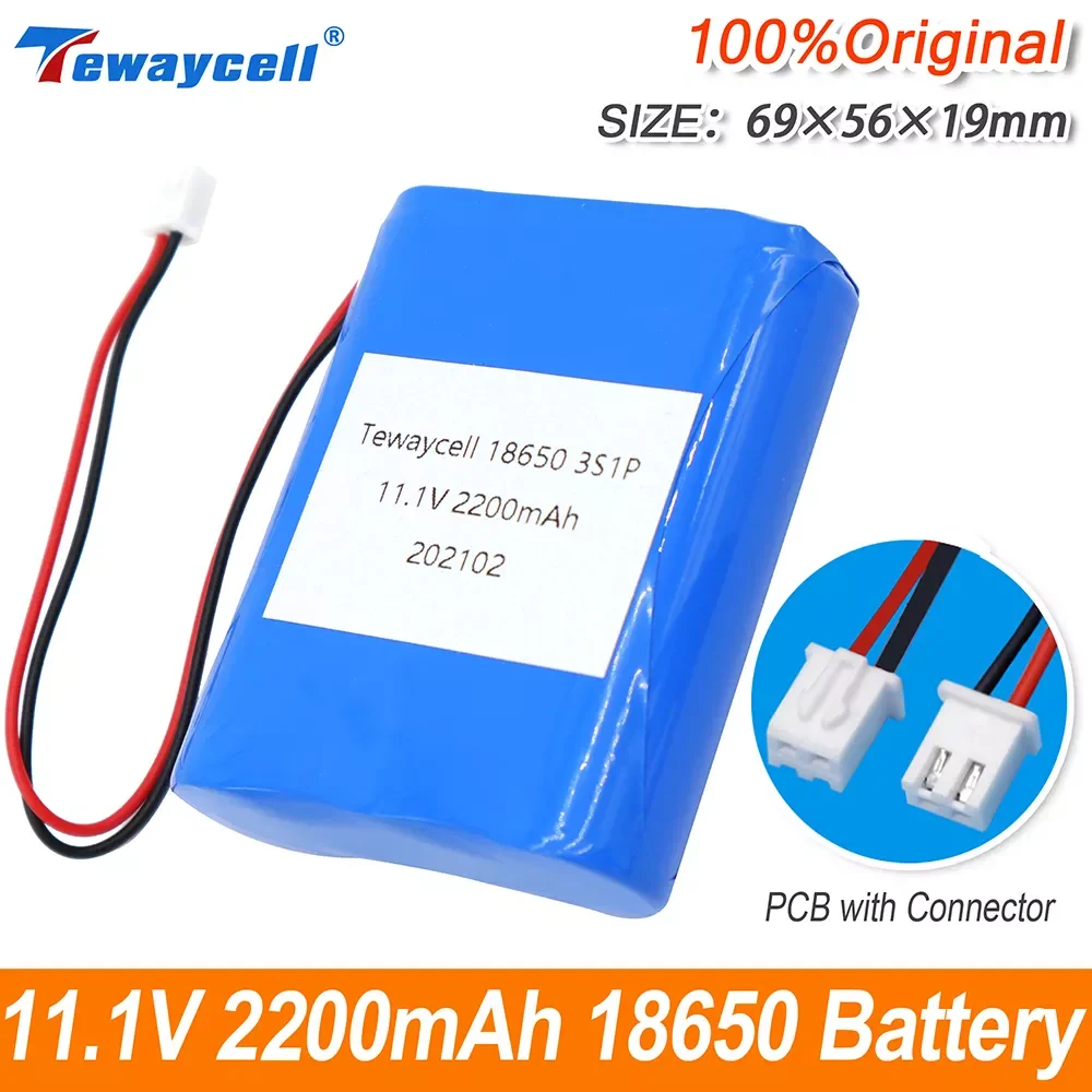 

NEW 11.1V 2200mAh 3S1P 18650 Rechargeable Lithium ion Battery with PCB and Connector